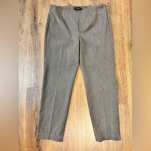 Talbots Womens 12 Heather Gray Tapered Leg‎ Dress Pants Side Zip Career Stretch